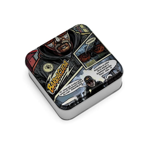 Wrap Lid Tins ‘Threatened,the mystery’.